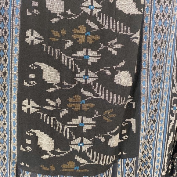 LUCKY BRAND Mixed Print Peasant Blouse Aztec Small - Picture 6 of 10